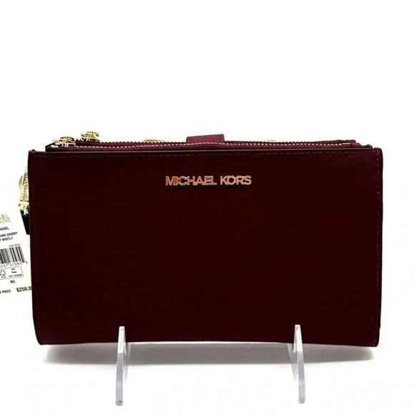 Michael Kors Handbags - Michael Kors Large Double Zip Wallet Wristlet
Dark Cherry (NWT)